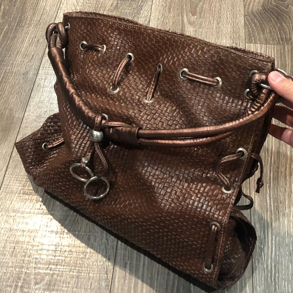 Women’s Bag Elegant Brown Woven Shoulder Bag
